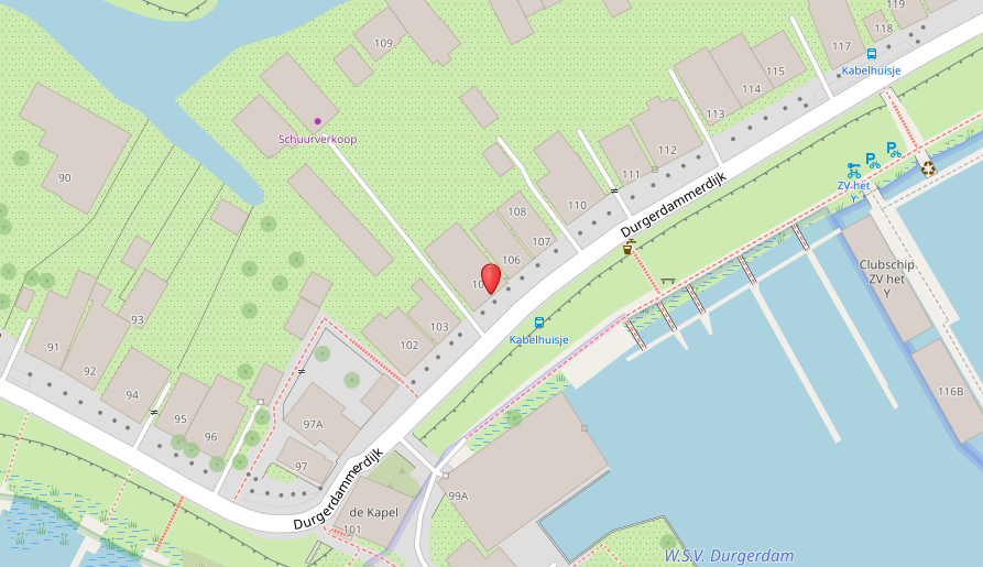kaart plek Durgerdammerdijk 105, Durgerdam