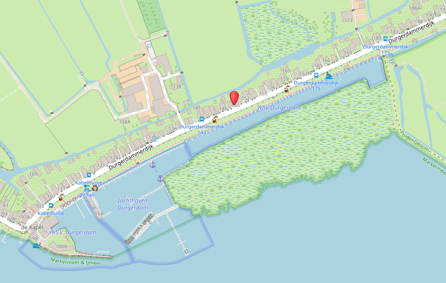 kaart plek Durgerdammerdijk 150, Durgerdam
