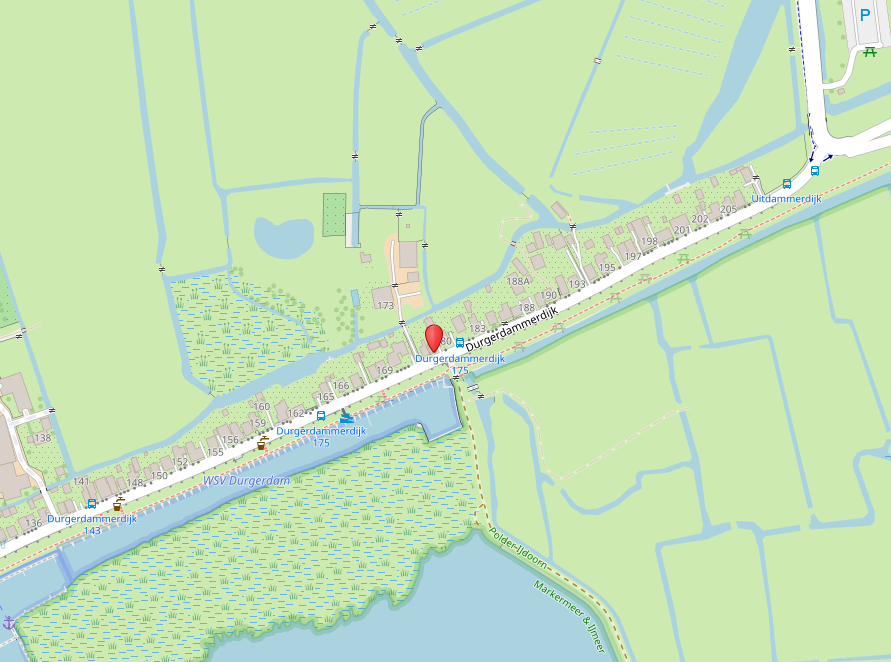 kaart plek Durgerdammerdijk 175, Durgerdam
