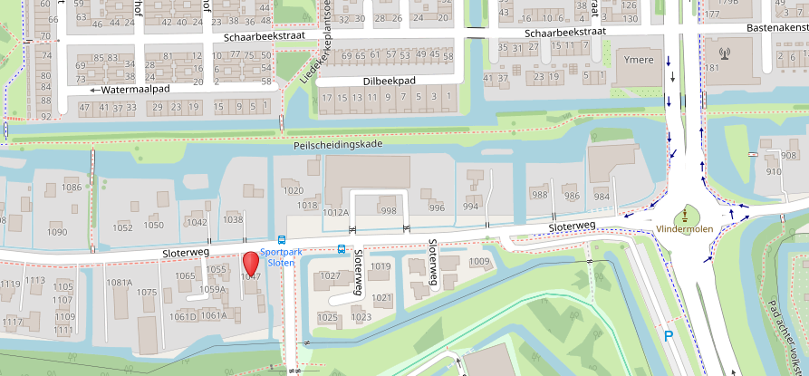 kaart plek Sloterweg 1047, Amsterdam