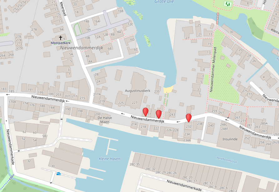 kaart plek Nieuwendammerdijk 229-237
