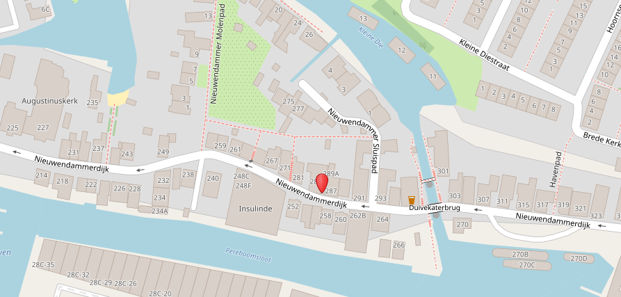 kaart plek Nieuwendammerdijk 283-287