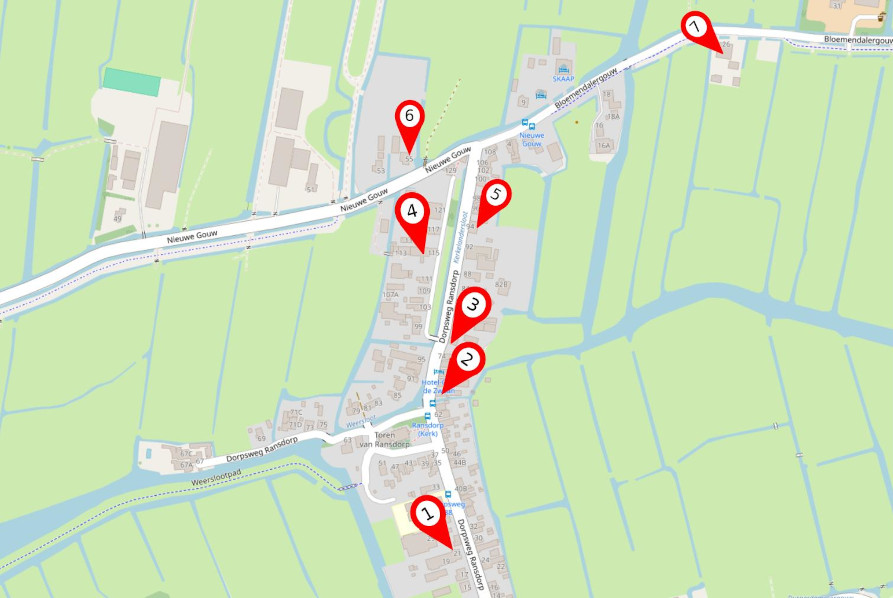 Kaart plekken in Ransdorp (stadsdeel Noord)