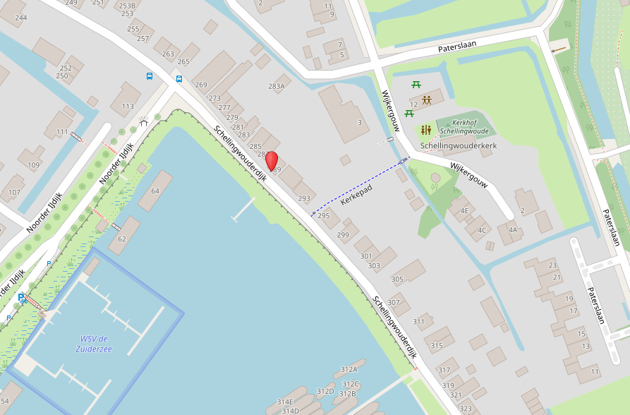kaart plek Schellingwouderdijk 289, Amsterdam