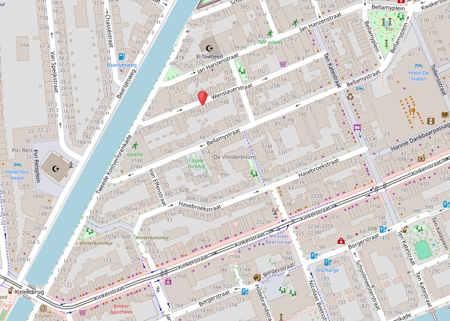 kaart plek Wenslauerstraat 55, Amsterdam