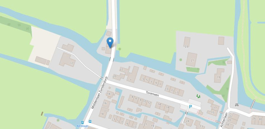 kaart plek Middenlaan Zunderdorp 19
