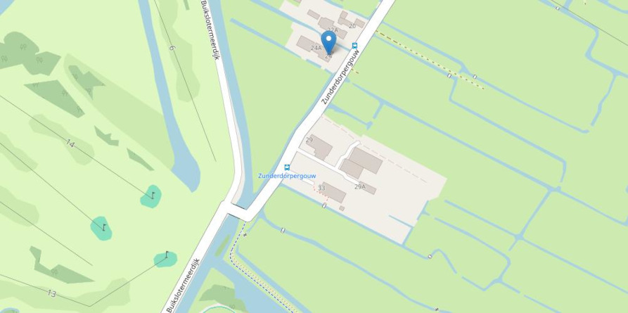 kaart plek Zunderdorpergouw 24 en 29